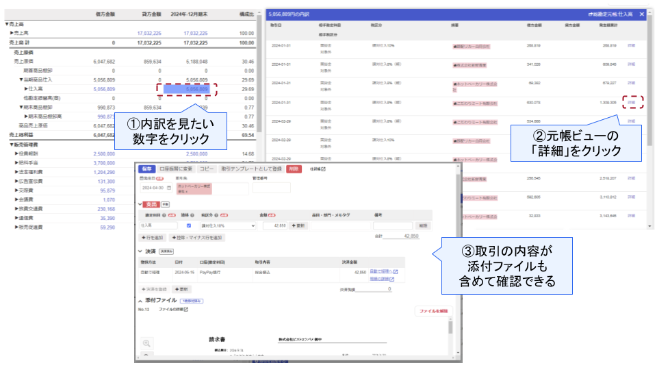 試算表ドリルダウン